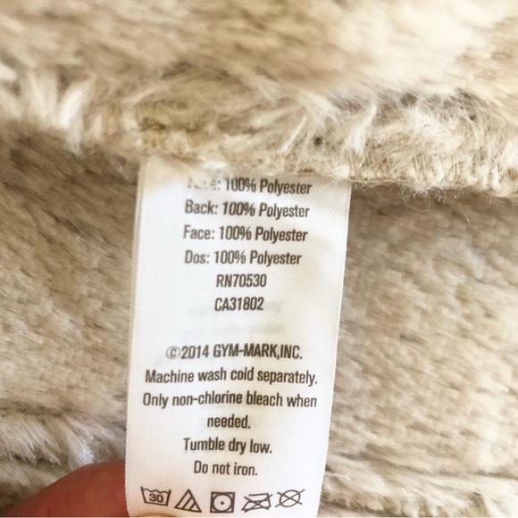 Crazy 8 Faux Suede Jacket Girls Large 10/12 Beige Tan Soft Fur Cream Lining - Picture 6 of 7